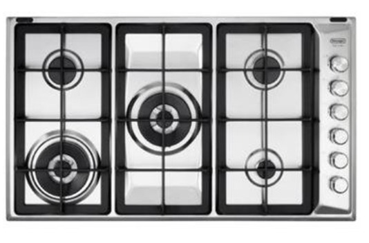 כיריים גז 5 להבות 90 ס"מ Delonghi NDG106X נירוסטה