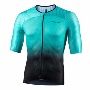 חולצה לרכיבת אופניים לגברים NEW ERGO FIT JERSEY טורקיז-שחור