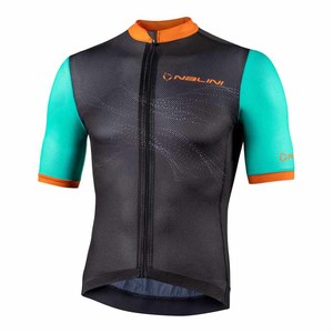 חולצה לרכיבת אופניים לגברים BAS ERGO MESH JERSEY טורקיז-שחור