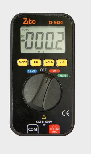 מודד כיס מקצועי, מתח AD/DC, התנגדות + זמזם 9420 ZICO