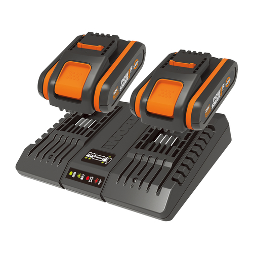 מטען מהיר 20V כפול + שתי סוללות לתיום 2.0AH