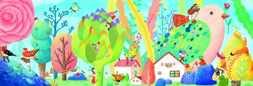 פאזל גלריה 350 חלקים - גברת ציפורי