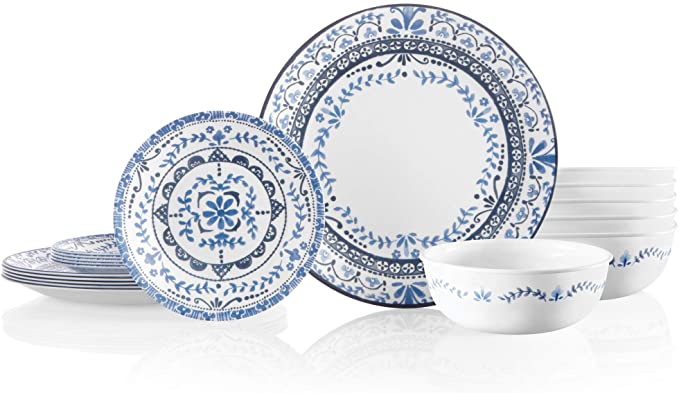 סט צלחות 24 חלקים, קורנינג פורטופינו | Cornnig Ware Portofino