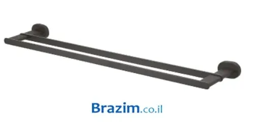 מוט מגבות כפול 60 מבית מיובי דגם FD3011-MB בגימור שחור.