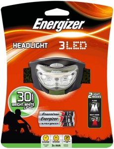 פנס ראש 3 נורות לד כולל Energizer 3XAAA אנרג׳ייזר