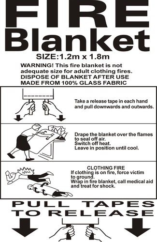 שמיכת כיבוי ומילוט מאש תקן EN 1869:2019. גודל 1.2X1.8 מ'