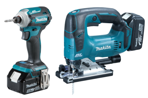 סט 2 כלים 18V נטען עם 2 סוללות 5A ומטען MAKITA DLX2446Q