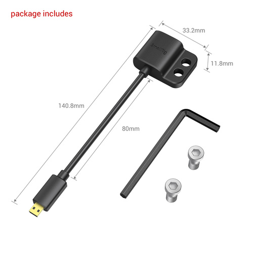 SmallRig 3021 כבל מתאם HDMI 4k דק במיוחד (D to A)
