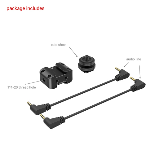 SmallRig 2996 מחזיק ומחבר לזוג Rode Wireless GO או  Saramonic Blink 500