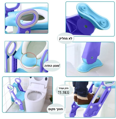 ישבנון מרופד לפעוט עם מונע החלקה ומונע התזה - אפור/לבן סופר בייבי