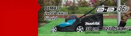 מכסחת דשא נטענת 18X2 DLM432 + מטען + 2 סוללות 5 אמפר מקיטה