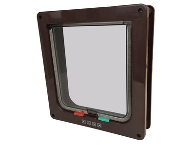 דלת כניסה לבנה לחתול 4 נעילות  Doras Cat Door With Tunnel 4 Way Locking 192x178 mm