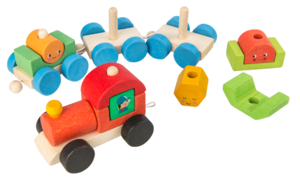 רכבת השחלת צורות מעץ 13 חלקים