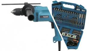 מקדחה רוטטת 680W + סט 101 חלקים Makita