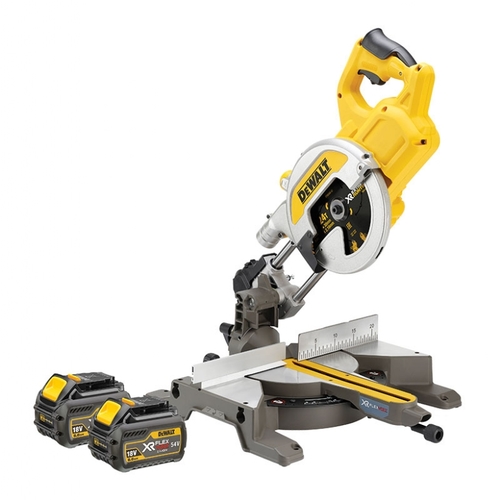 מסור פנדל נגרר נטען DEWALT DCS777N 54V FlexVolt גוף בלבד - גוף צהוב שחור עם להב 216 מ