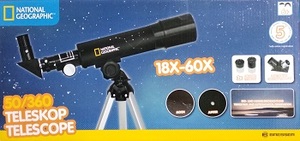 טלסקופ אסטרונומי לילדים ונוער X18-X60 50/360 NATIONAL GEOGRAFIC 9118001B