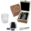 סט וויסקי במארז עץ מהודר מתנה לגבר (ללא וויסקי)