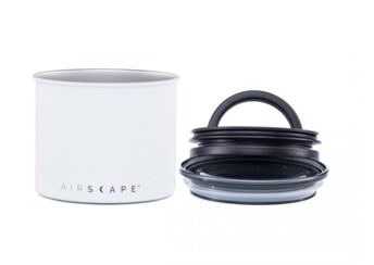 קופסת אחסון נירוסטה בצבע לבן לקפה 250 גרם - Airscape