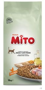 מיטו עוף 15 ק"ג – Mito מזון יבש לחתולים בוגרים 
