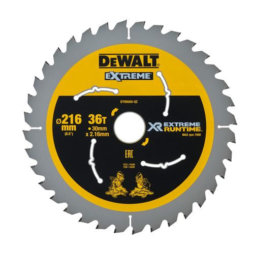 להב מסור עגול לעץ DEWALT DT99569 EXTREME Runtime - קוטר 216 מ