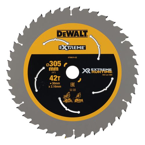 להב מסור עגול לעץ DEWALT DT99574 EXTREME Runtime - קוטר 305 מ