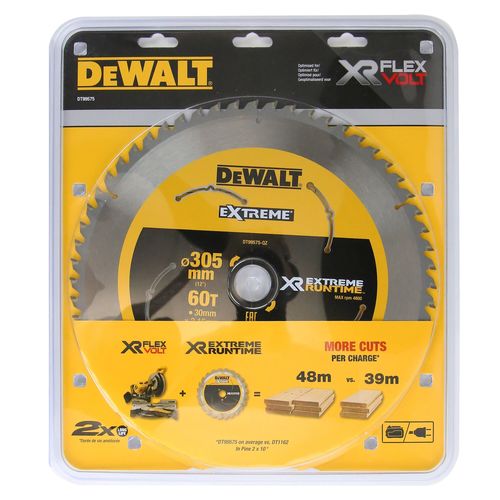להב מסור עגול לעץ DEWALT DT99575 EXTREME Runtime - קוטר 305 מ