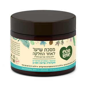 ‎אקו לאב מסיכת הזנה לשיער לאחר החלקה ללא מלחים