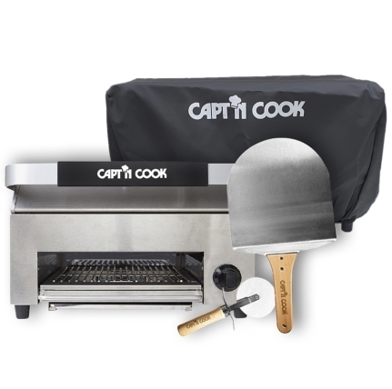תנור פיצה משולב CAPT'N COOK+כיסוי+מרית+סכין פיצה