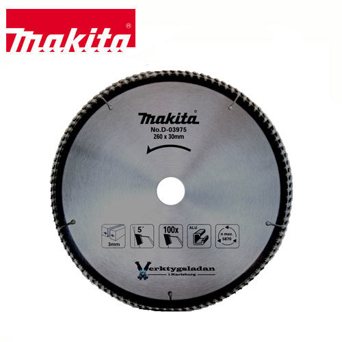 להב Makita לאלומניום בגודל 260X30X100 מק