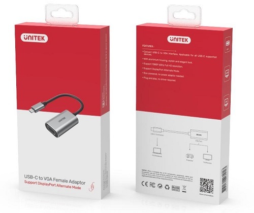 מתאם  USB 3.1 Type-C to VGA Converter   Y-6315 