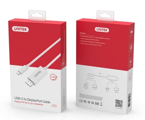 כבל מתאם  Unitek USB Type-C to DP V400A 