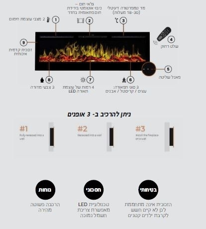 קמין חשמלי MAJESTIC 
