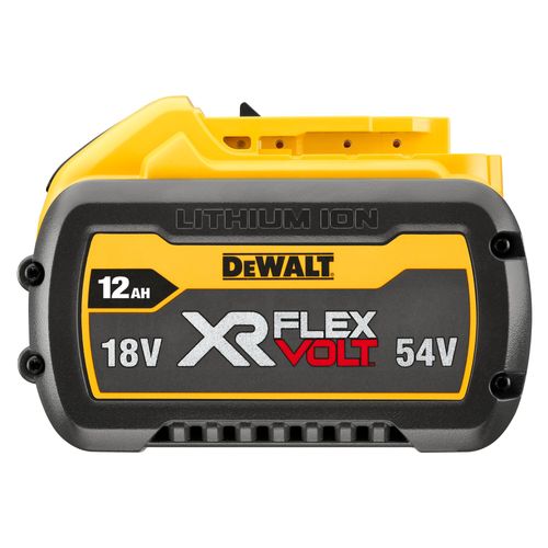 סוללת ליתיום נטענת DEWALT DCB548 XR FlexVolt 18V/54V - 12 אמפר עם 15 תאים, מעבר מתח אוטומטי ומכסה הובלה