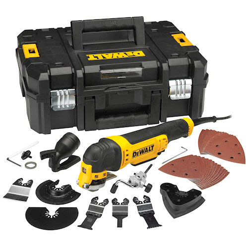 מולטיטול  DEWALT DWE315KT - כלי 300 וואט עם 37 אביזרים ומזוודת TSTAK לחיתוך וגירוד