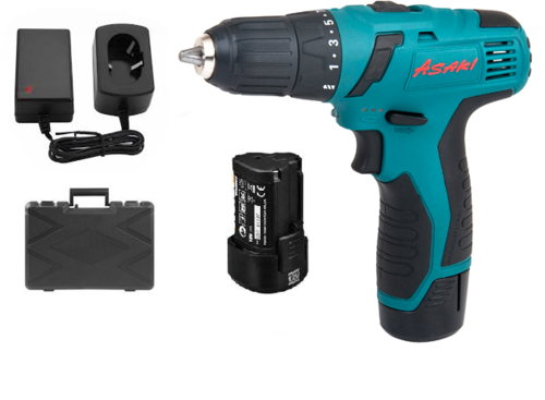 מברגה/מקדחה 12V + שתי סוללות 2.0AH