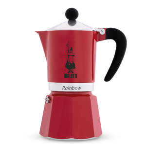 מקינטה גז ביאלטי מוקה ריינבו 3 כוסות Bialetti Moka Rainbow Red אדום