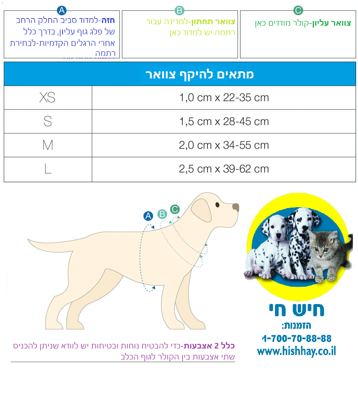 מידות קולר לכלב מקס אנד מולי מיסי פופ