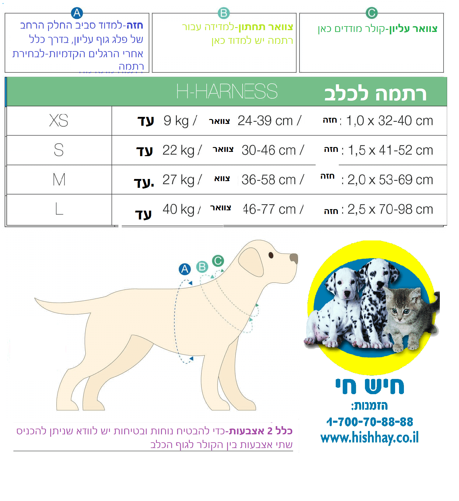 מידות רתמה לכלב מקס אנד מולי קומיקס 