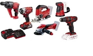 סט 6 כלים נטענים 18V מבית EINHELL