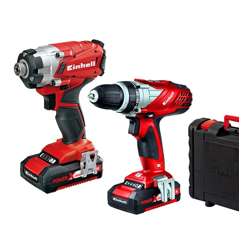 סט מקצועי הכולל מברגת מקצועית אימפקט ליתיום 18V ומברגת גיר נטענת מקצועית ליתיום 18V שנתיים אחריות מבית איינהל Einhell!