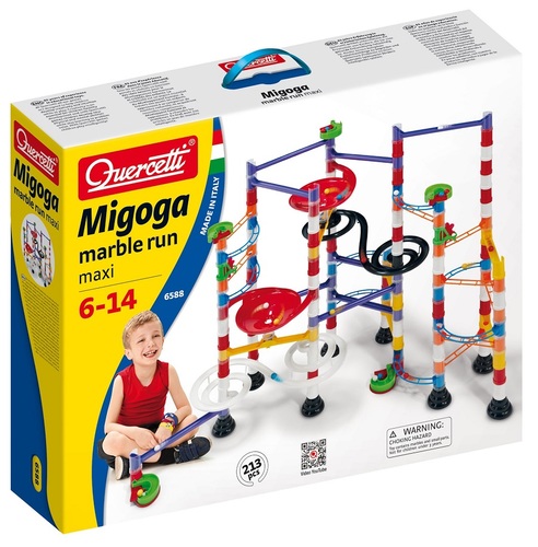 מסלול גולות ענק במדרון מיגוגה Migoga עם משגרי גולות, גשרים, ספירלות ועוד 213 חלקים