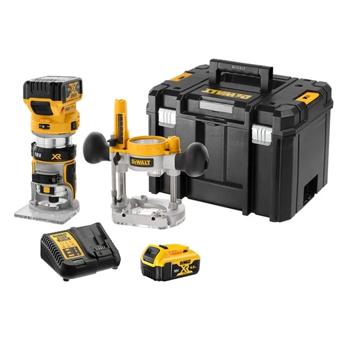 רוטר משולב נטען בראשלס DeWALT DCW604N BL 18V + סוללת 5AH + מטען מהיר