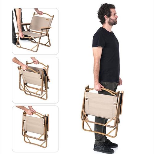 כסא מתקפל אלומיניום לים דמוי עץ חזק וקל NATUREHUKE OUTDOOR Chair NATUREHIKE