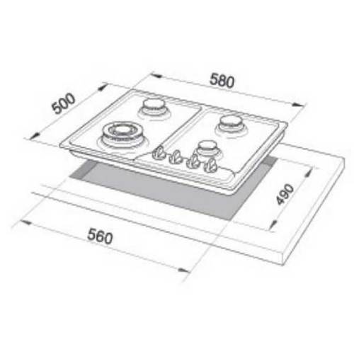 כיריים גז Delonghi NDG-70X נירוסטה