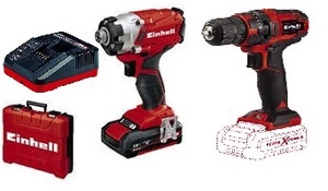 סט 18V מברגת אימפקט+מברגה/מקדחה סוללה 2.5AH