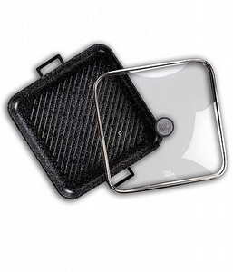 פלטת גריל מרובעת BLACK MARBLE 34*34 ס"מ FOOD APPEAL  פוד אפל