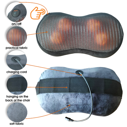 כרית עיסוי שיאצו נטענת Rechargeable | דגם medics care MC-9620A