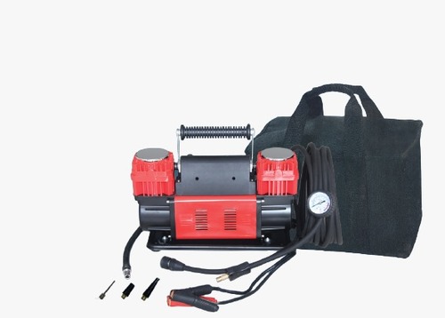 מדחס אויר לרכב 12V שתי ראשים כולל תיק נשיאה - חיבור למצבר ספיקה 300 ל/ד KRAUSS