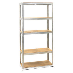 כוננית 5 מדפים עם משטח MDF, כושר נשיאה עד 175 ק"ג למדף - שחור בלבד