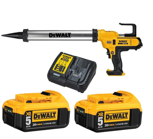 אקדח סיקה 20V שתי סוללות 5.0AH Dewalt + מטען